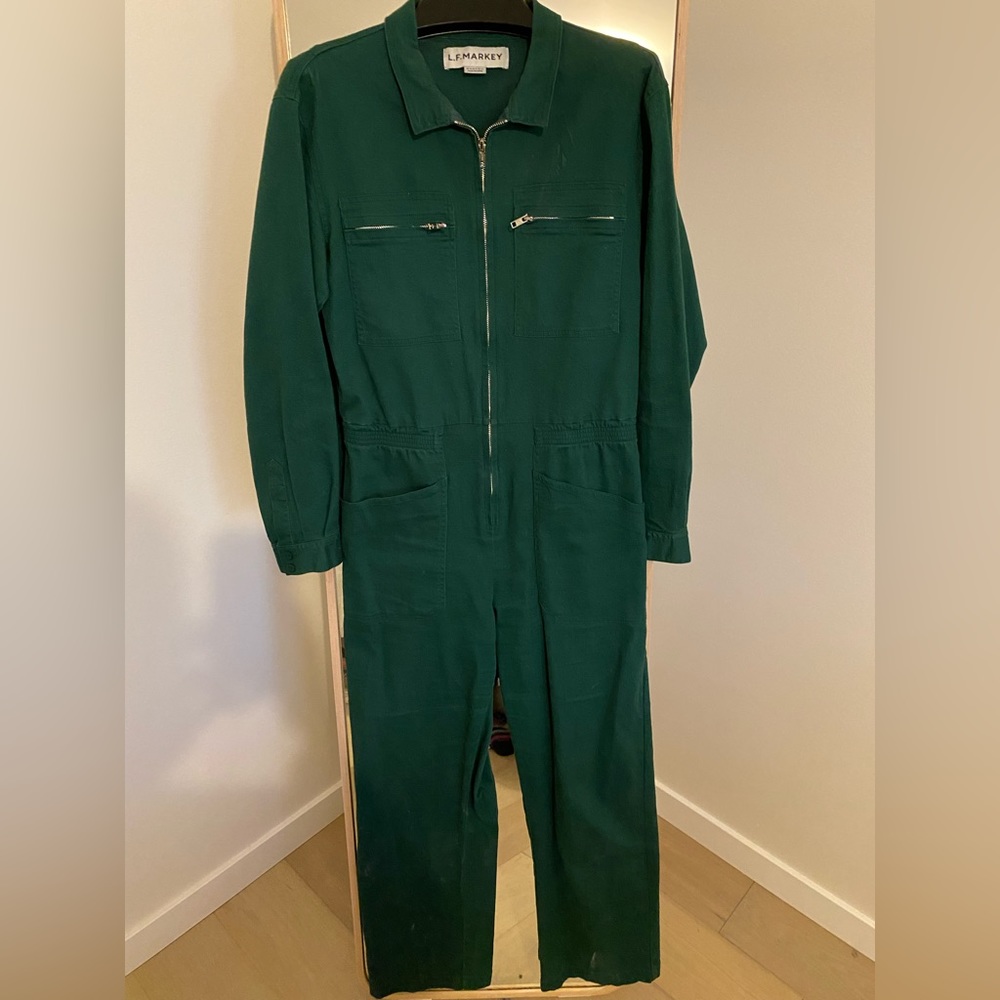 LF MARKEY L'Agence Forest Green Zip-Front Utility Jumpsuit